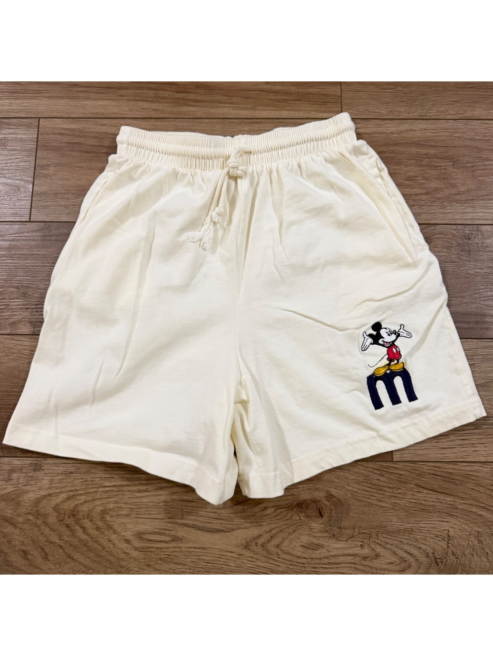 Vtg 90s Disney Store Mickey Mouse Varsity Lounge Shorts M